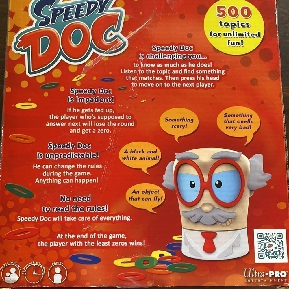 Speedy Doc game- family game night - ages 8 up 2-10 players - fun trivia NWT